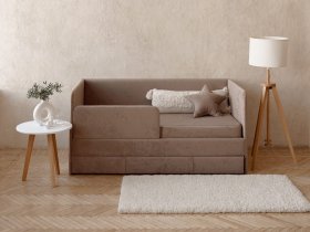 Диван-кровать Happy (капучино) в Безменово - bezmenovo.mebel-nsk.ru | фото