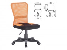 Кресло компактное BRABIX Smart MG-313, без подлокотников, комбинированное, черное/оранжевое в Безменово - bezmenovo.mebel-nsk.ru | фото