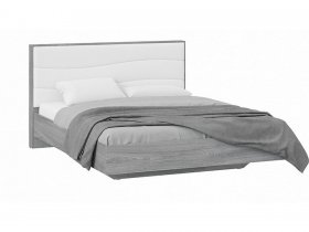 Кровать двуспальная 1,6 м «Миранда» Тип 1 (Дуб Гамильтон/Белый глянец) в Безменово - bezmenovo.mebel-nsk.ru | фото