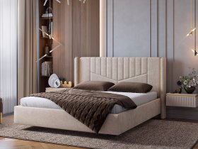 Кровать двуспальная 1,6м Диор (кашемир суфле (велюр)) в Безменово - bezmenovo.mebel-nsk.ru | фото