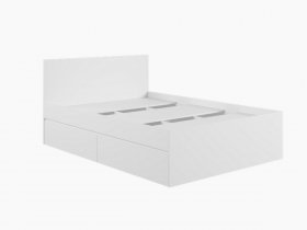 Кровать двуспальная с ящиками 1,4м Мадера-М1400 (белый) в Безменово - bezmenovo.mebel-nsk.ru | фото