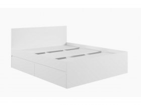 Кровать двуспальная с ящиками 1,6м Мадера-М1600 (белый) в Безменово - bezmenovo.mebel-nsk.ru | фото