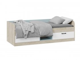 Кровать комбинированная «Оливер» Тип 1 401.003.000 (дуб крафт серый/белый/серо-голубой) в Безменово - bezmenovo.mebel-nsk.ru | фото