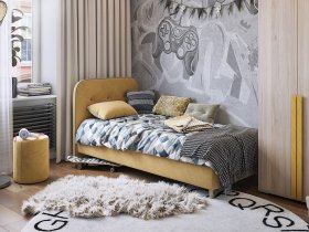 Кровать односпальная Лео 0,9 м в Безменово - bezmenovo.mebel-nsk.ru | фото