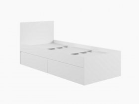 Кровать односпальная с ящиками 0,9м Мадера-М900 (белый) в Безменово - bezmenovo.mebel-nsk.ru | фото