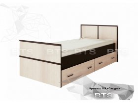 Кровать односпальная с ящиками 0,9м Сакура (BTS) в Безменово - bezmenovo.mebel-nsk.ru | фото
