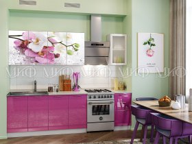 Кухонный гарнитур Орхидея (сиреневый) в Безменово - bezmenovo.mebel-nsk.ru | фото