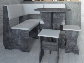 Кухонный уголок Лотос  (цемент темный к/з White) в Безменово - bezmenovo.mebel-nsk.ru | фото
