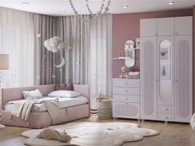 Модульная детская Милана (белое дерево/сакура) в Безменово - bezmenovo.mebel-nsk.ru | фото