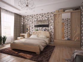 Модульная спальня Виктория-1 (дуб сонома) в Безменово - bezmenovo.mebel-nsk.ru | фото