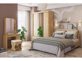 Модульная спальня Виктория-1 (дуб крафт золотой) в Безменово - bezmenovo.mebel-nsk.ru | фото