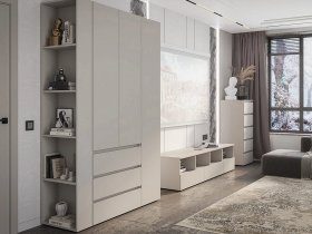 Модульная стенка Люмо (кашемир) в Безменово - bezmenovo.mebel-nsk.ru | фото