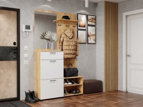 Прихожая Монтана (дуб крафт золотой/белый) в Безменово - bezmenovo.mebel-nsk.ru | фото