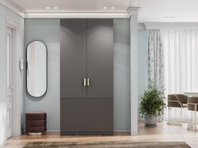 Шкаф двухстворчатый Эккервуд (Нью) (графит) в Безменово - bezmenovo.mebel-nsk.ru | фото
