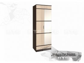 Шкаф двухстворчатый с зеркалом платяной-бельевой Сакура (BTS) в Безменово - bezmenovo.mebel-nsk.ru | фото