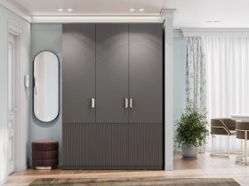 Шкаф трехстворчатый Эккервуд (Нью) (графит) в Безменово - bezmenovo.mebel-nsk.ru | фото