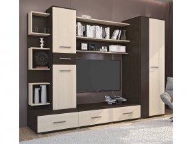 Стенка Верона (дуб венге/дуб молочный) в Безменово - bezmenovo.mebel-nsk.ru | фото