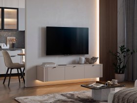 Тумба 2 Рич (кашемир/фрапучино матовый/черный) в Безменово - bezmenovo.mebel-nsk.ru | фото