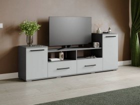 Тумба под ТВ Парус-2 (графит серый/серый камень) в Безменово - bezmenovo.mebel-nsk.ru | фото